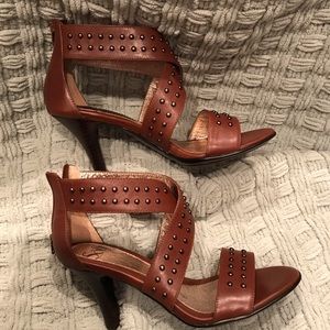 Sofft “Gaea” Tabacco leather studded sandal